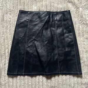 Black Leather Skorts (Skirt Shorts)